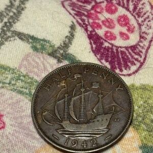 🪙 1942 United Kingdom ½ Penny — King George VI — World War II Era — Circulated